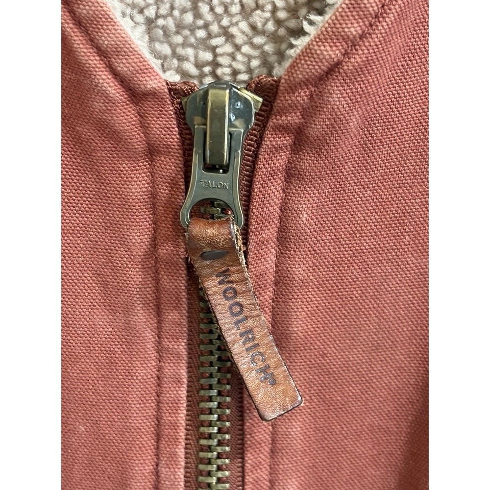 Woolrich Vest Sherpa lined Canvas Rancher USA Mens L Shooter‎ Workwear - Picture 6 of 13